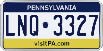 PA license plate LNQ3327