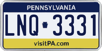PA license plate LNQ3331