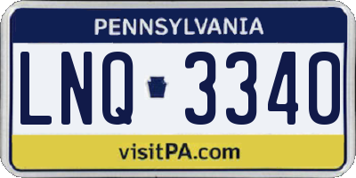 PA license plate LNQ3340