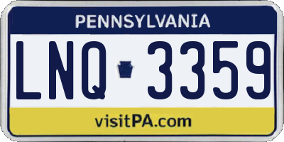 PA license plate LNQ3359