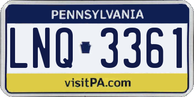 PA license plate LNQ3361