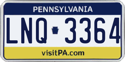 PA license plate LNQ3364