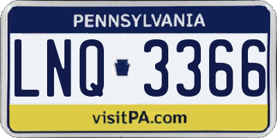 PA license plate LNQ3366