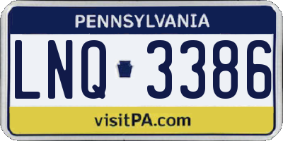 PA license plate LNQ3386