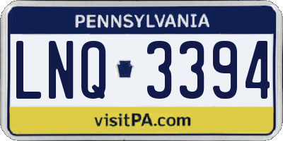 PA license plate LNQ3394