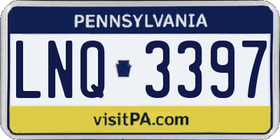 PA license plate LNQ3397