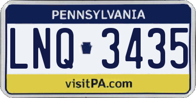 PA license plate LNQ3435