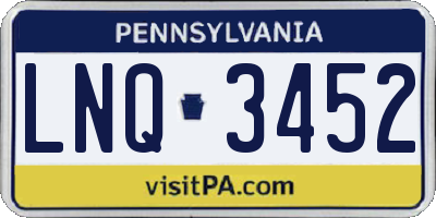 PA license plate LNQ3452