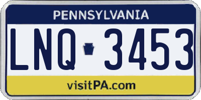 PA license plate LNQ3453