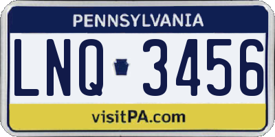 PA license plate LNQ3456