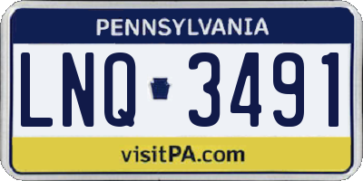PA license plate LNQ3491