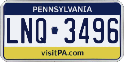 PA license plate LNQ3496