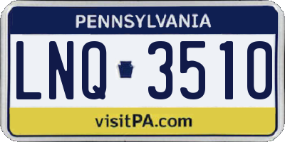 PA license plate LNQ3510