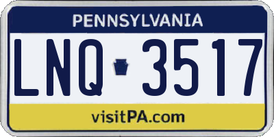 PA license plate LNQ3517