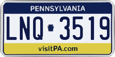 PA license plate LNQ3519