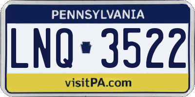 PA license plate LNQ3522