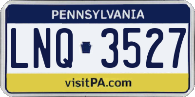 PA license plate LNQ3527