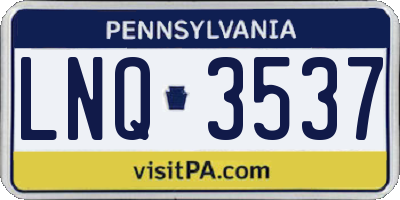 PA license plate LNQ3537