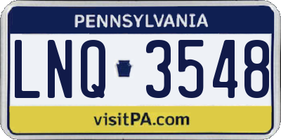 PA license plate LNQ3548