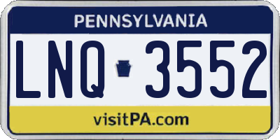 PA license plate LNQ3552