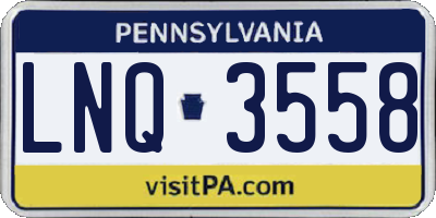 PA license plate LNQ3558