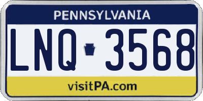 PA license plate LNQ3568