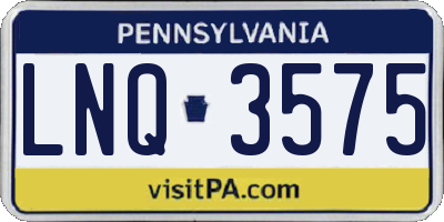 PA license plate LNQ3575