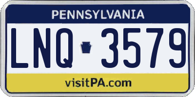 PA license plate LNQ3579