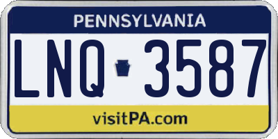 PA license plate LNQ3587
