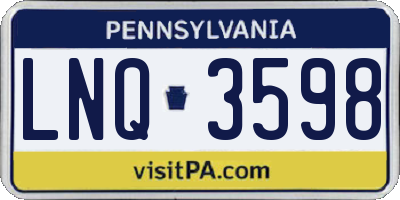 PA license plate LNQ3598