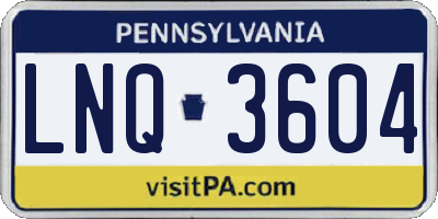 PA license plate LNQ3604