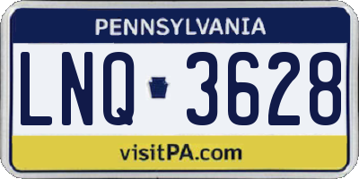 PA license plate LNQ3628