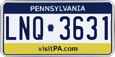 PA license plate LNQ3631