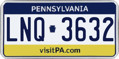PA license plate LNQ3632
