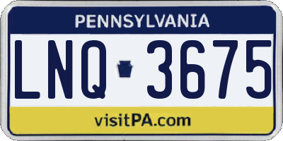 PA license plate LNQ3675