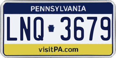 PA license plate LNQ3679