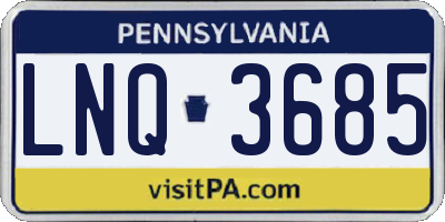 PA license plate LNQ3685