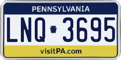 PA license plate LNQ3695