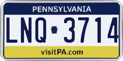 PA license plate LNQ3714