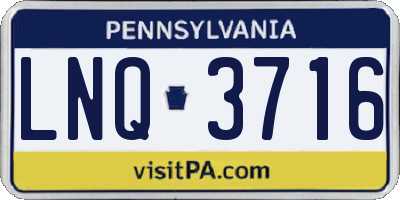 PA license plate LNQ3716