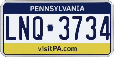 PA license plate LNQ3734