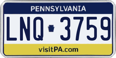 PA license plate LNQ3759