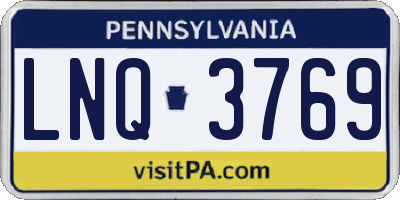 PA license plate LNQ3769