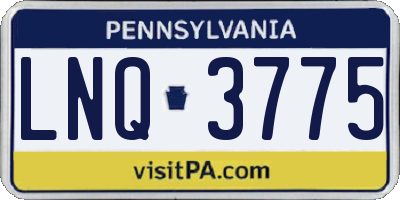 PA license plate LNQ3775