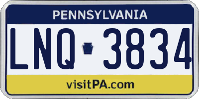 PA license plate LNQ3834
