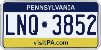 PA license plate LNQ3852