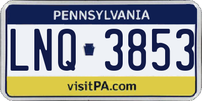 PA license plate LNQ3853