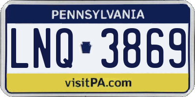PA license plate LNQ3869