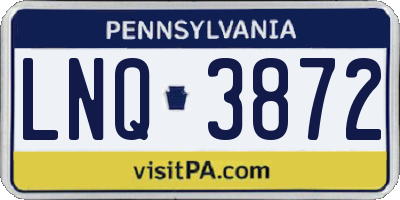 PA license plate LNQ3872