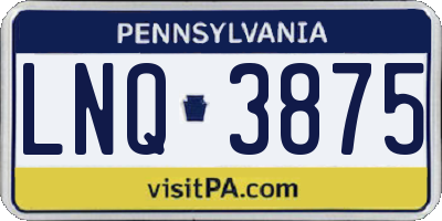 PA license plate LNQ3875